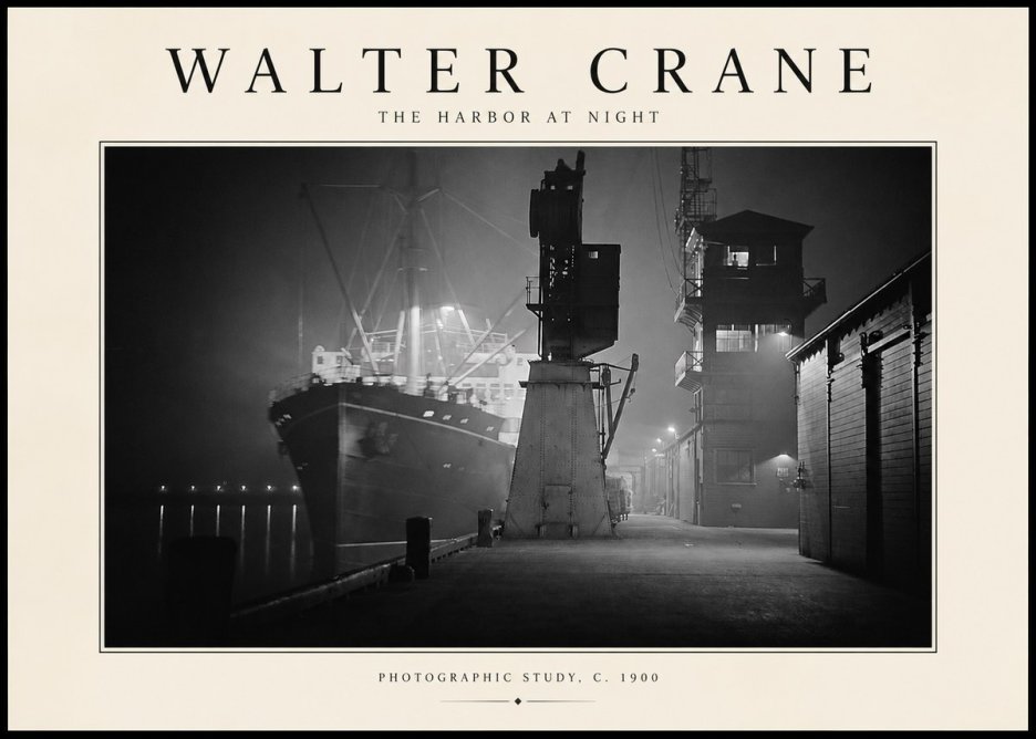 Walter Crane The Harbor at Night No2 - Poster