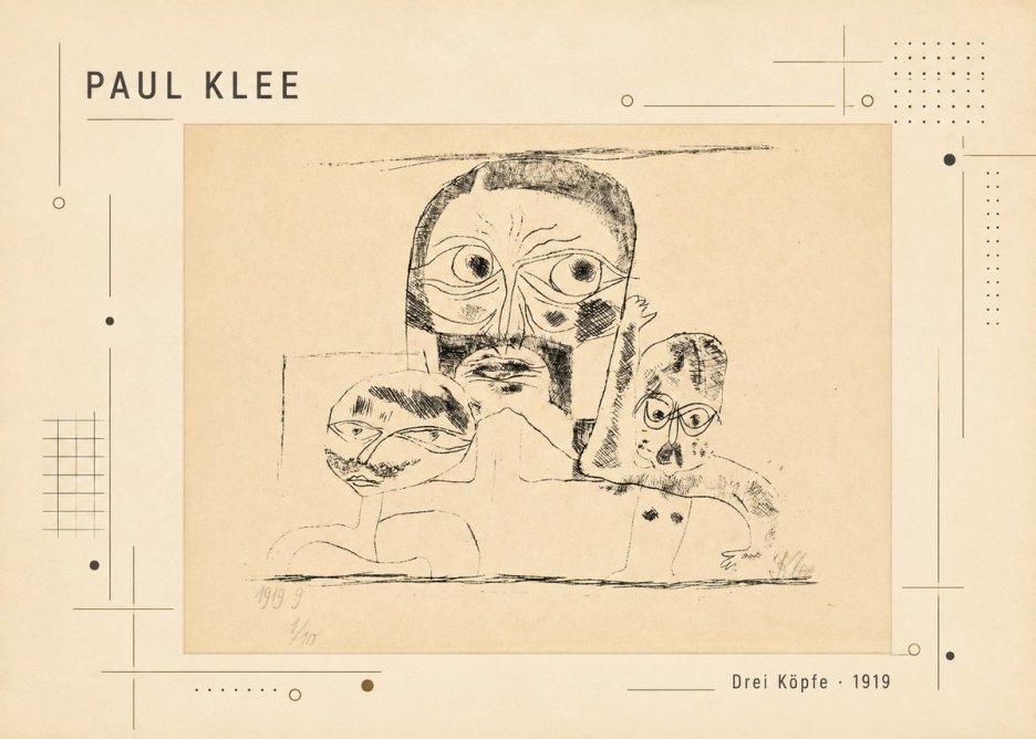 Paul Klee Drei Köpfe No2 - Poster
