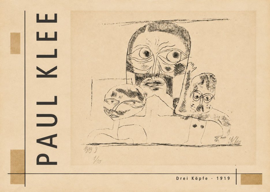 Paul Klee Drei Köpfe No4 - Poster