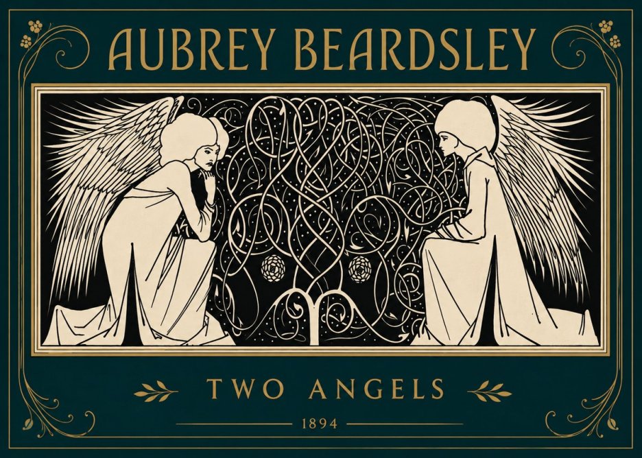 Aubrey Beardsley Two Angels No4 - Poster