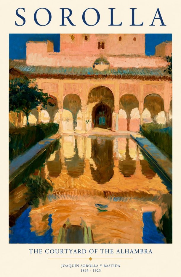 Sorolla The Courtyard of the Alhambra No1 - Poster