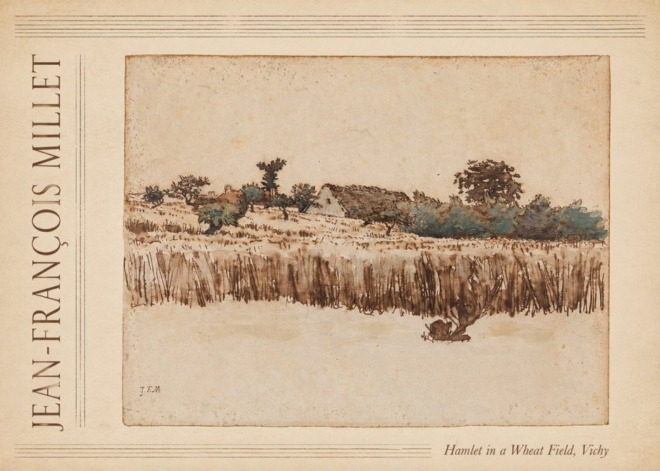 Jean-François Millet Hamlet in a Wheat Field, Vichy No4 - Poster