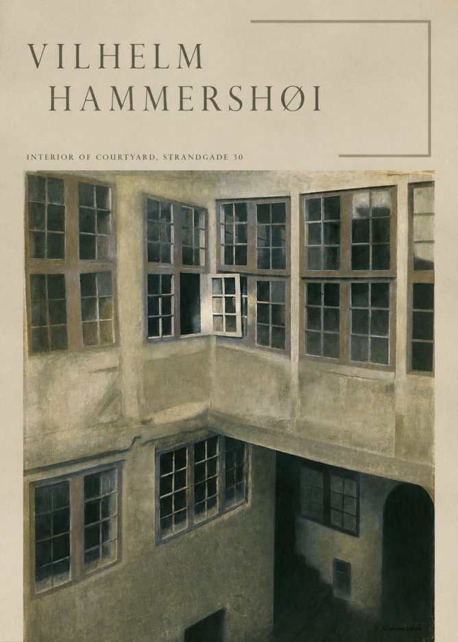 Vilhelm Hammershøi Interior of Courtyard, Strandgade 30 No5 - Poster
