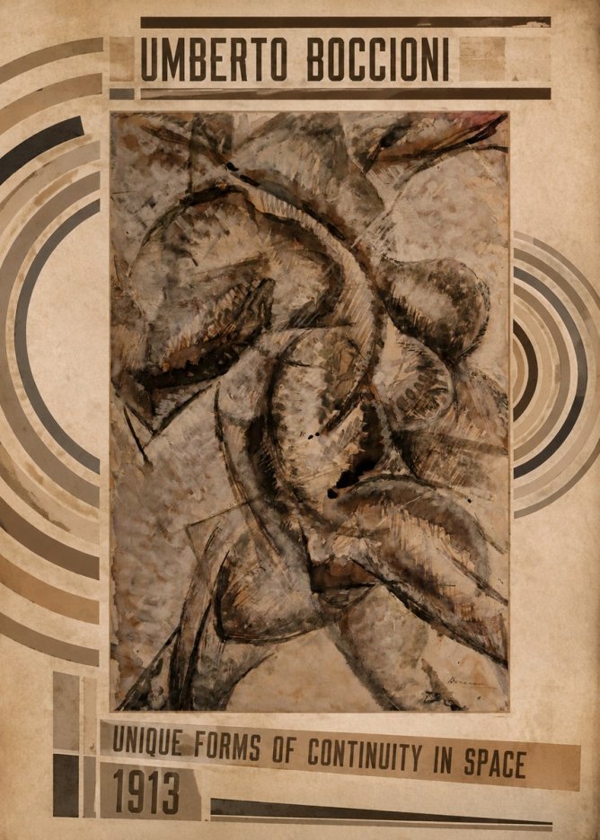 Umberto Boccioni Unique Forms of Continuity in Space No5 - Poster