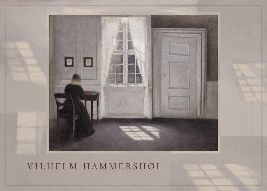 Vilhelm Hammershøi Interior with a Woman at a Table No3 - Poster