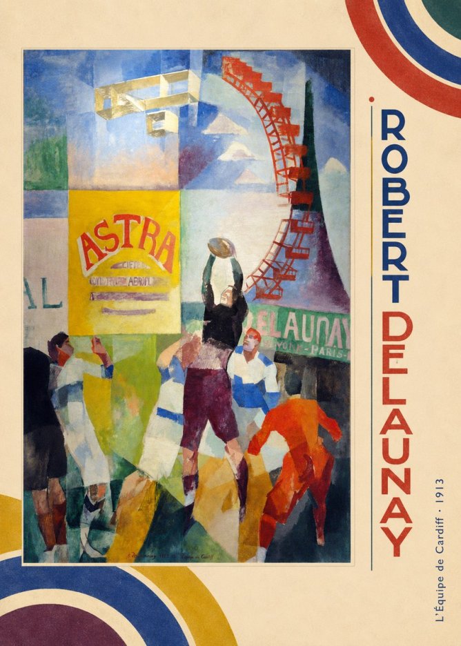Robert Delaunay L'équipe De Cardiff - 1913 No2 - Poster