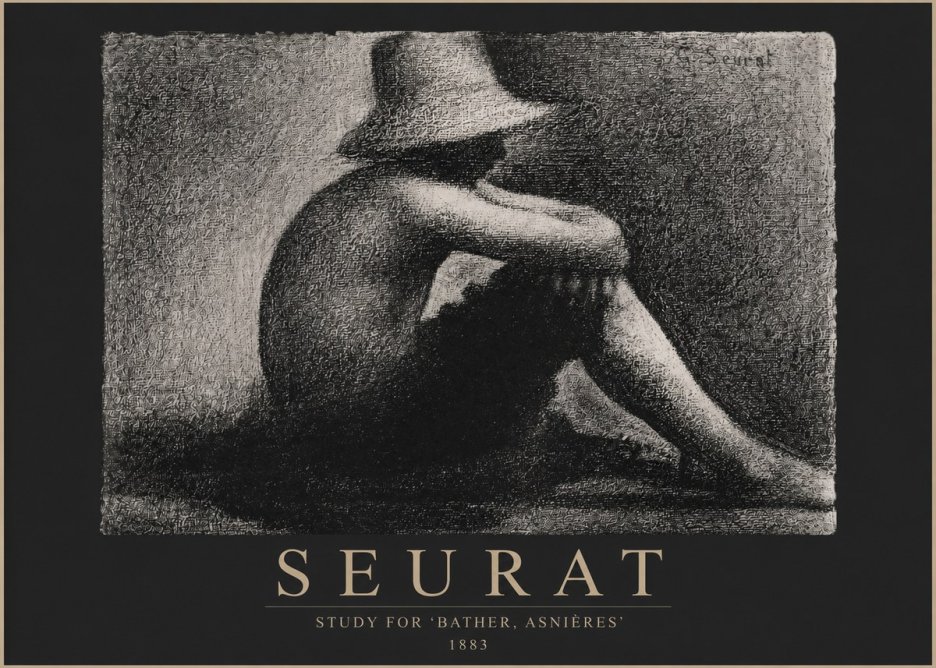 Seurat Study for 'Bather, Asnières' No4 - Poster