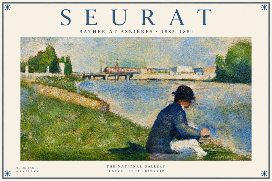 Seurat Bather at Asnières No5 - Poster