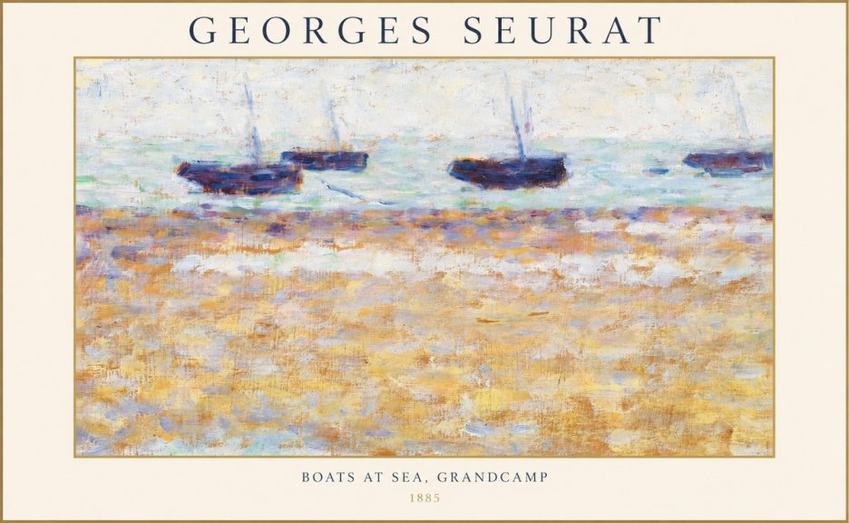 Seurat Boats at Sea, Grandcamp No1 - Poster