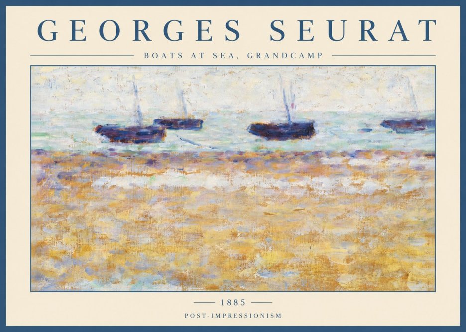 Seurat Boats at Sea, Grandcamp No2 - Poster