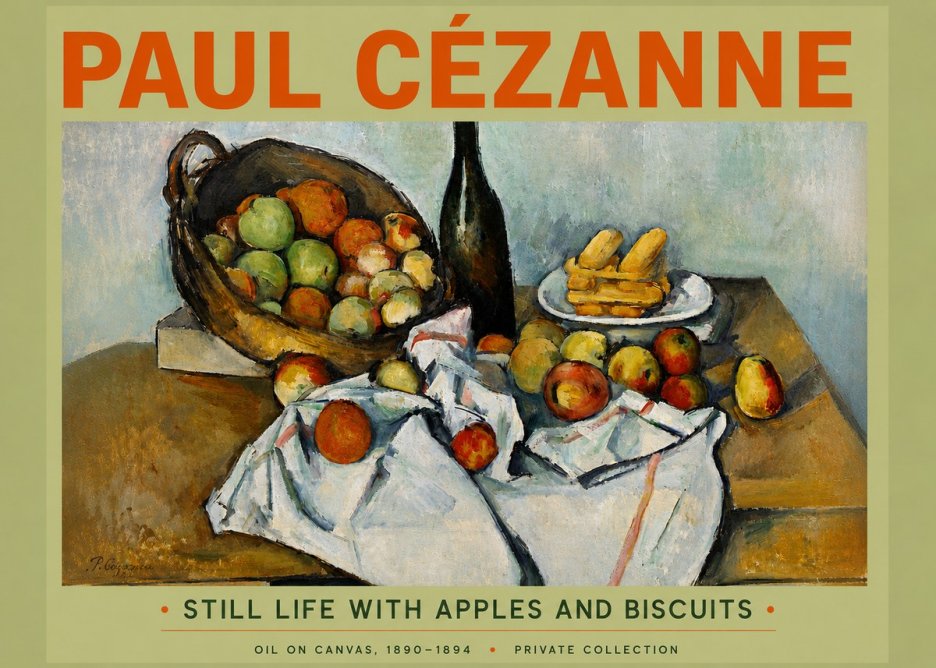 Paul Cézanne Still Life with Apples and Biscuits No5 - Poster