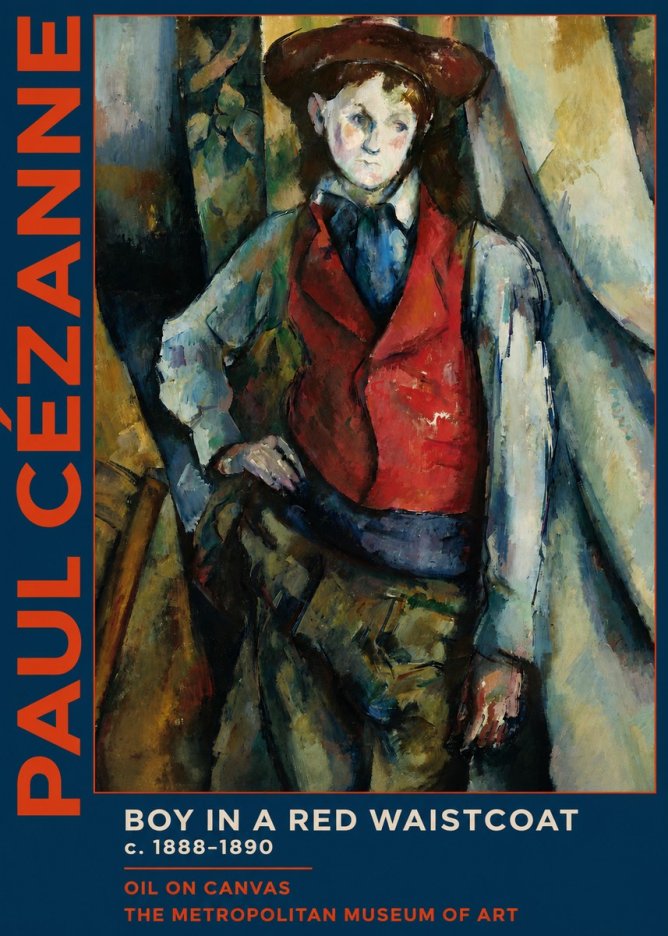 Paul Cézanne Boy in a Red Waistcoat No2 - Poster