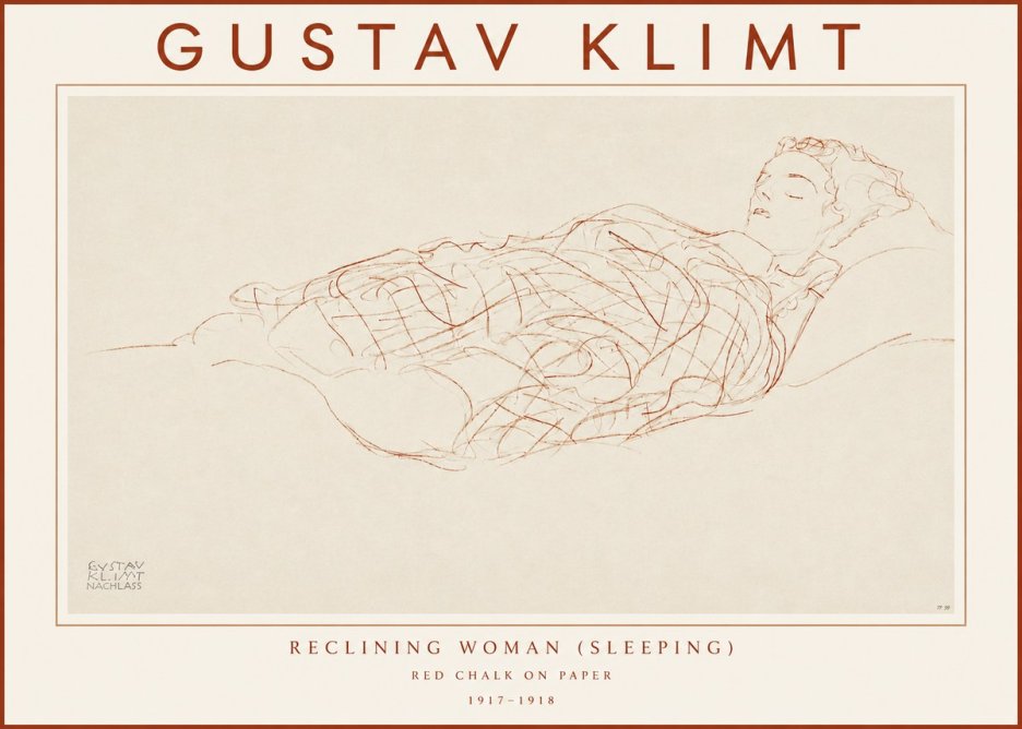 Klimt Reclining Woman (Sleeping) I No3 - Poster