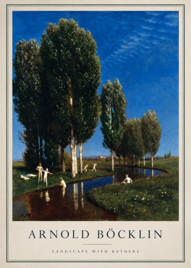 Arnold Böcklin Landscape with Bathers No2 - Poster