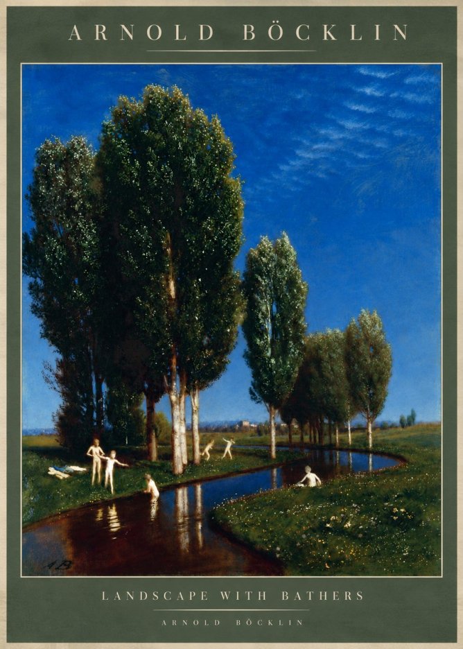 Arnold Böcklin Landscape with Bathers No4 - Poster