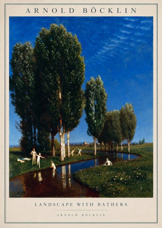 Arnold Böcklin Landscape with Bathers No5 - Poster
