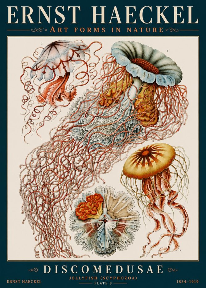 Ernst Haeckel Discomedusae — Jellyfish No4 - Poster