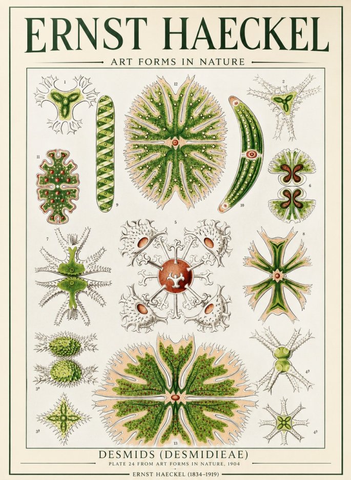 Ernst Haeckel Desmids (Desmidieae) No1 - Poster