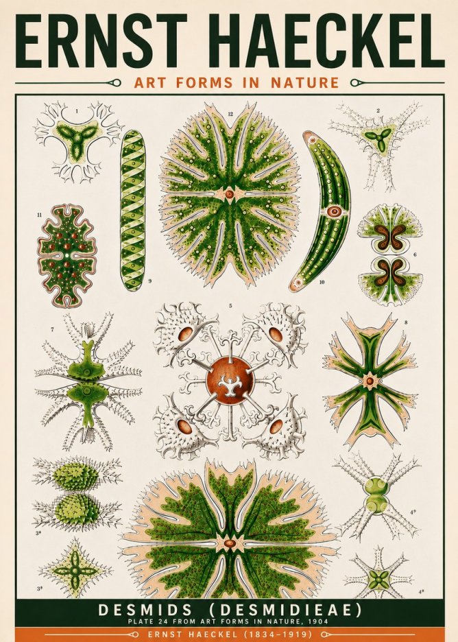 Ernst Haeckel Desmids (Desmidieae) No6 - Poster
