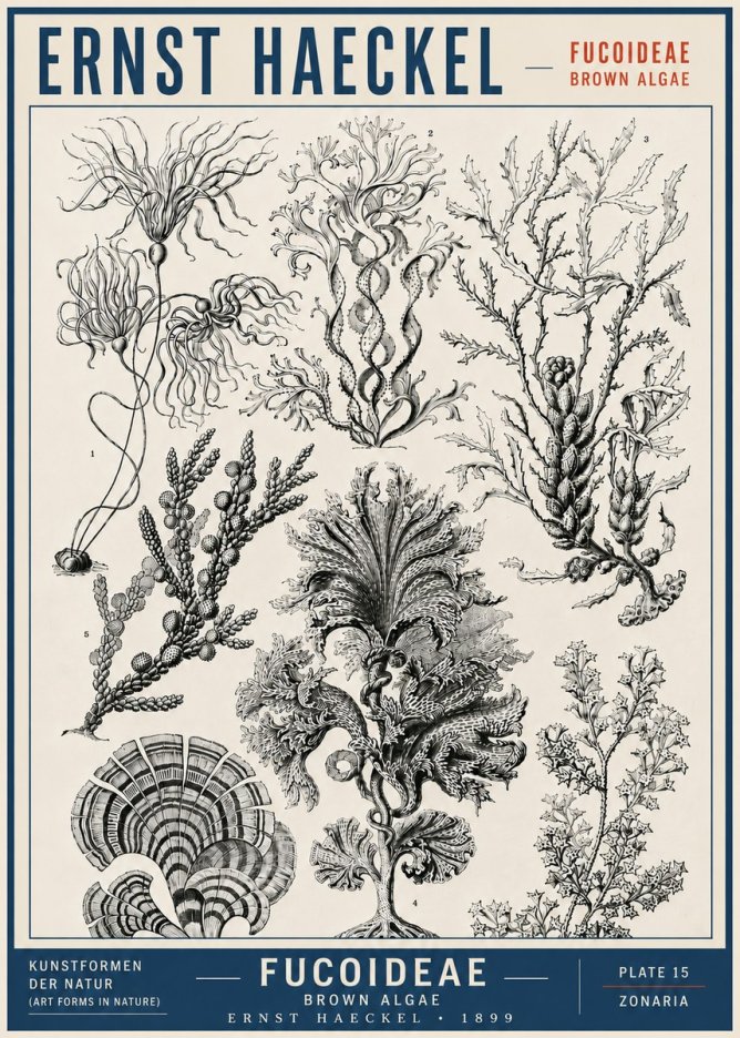 Ernst Haeckel Fucoideae - Brown Algae No5 - Poster