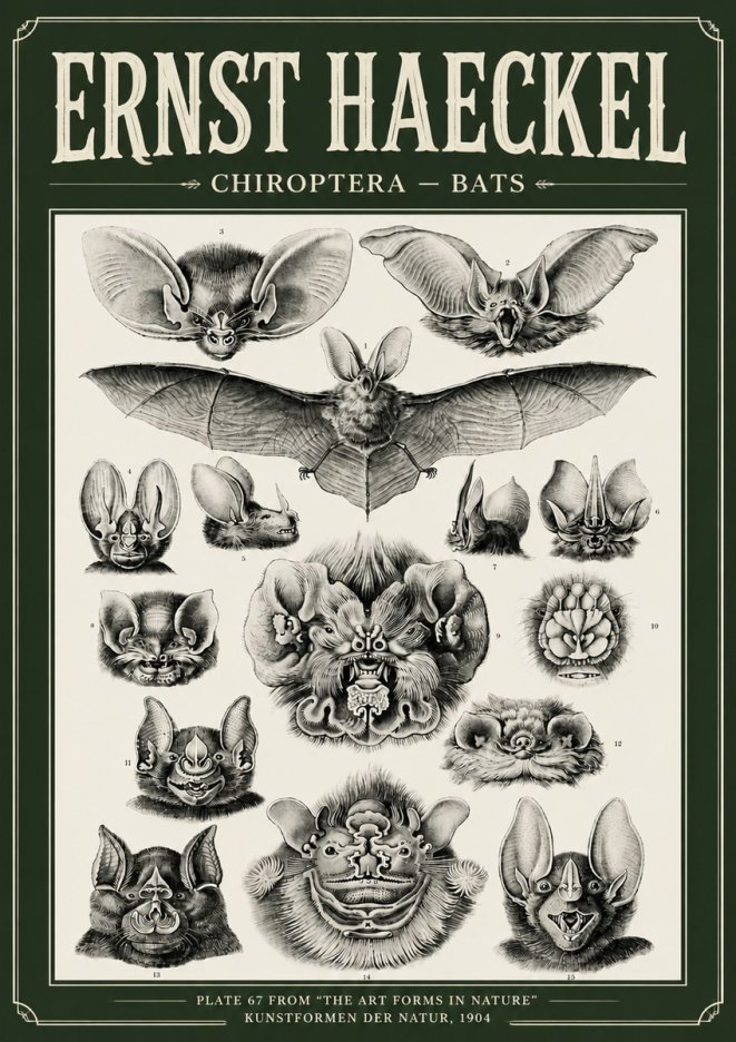 Ernst Haeckel Chiroptera Bats No6 - Poster