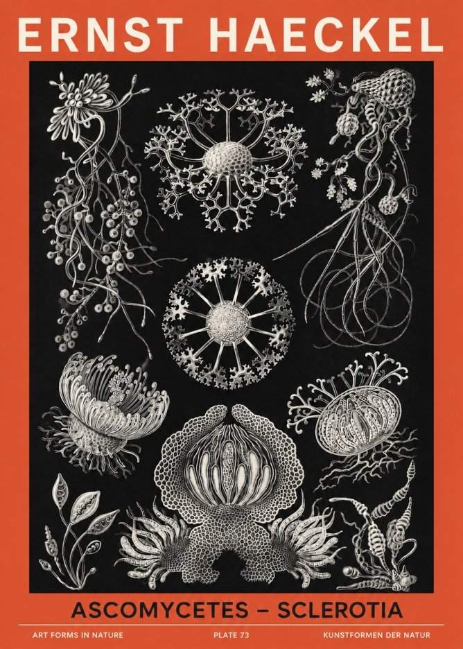 Ernst Haeckel Ascomycetes — Sac Fungi No6 - Poster