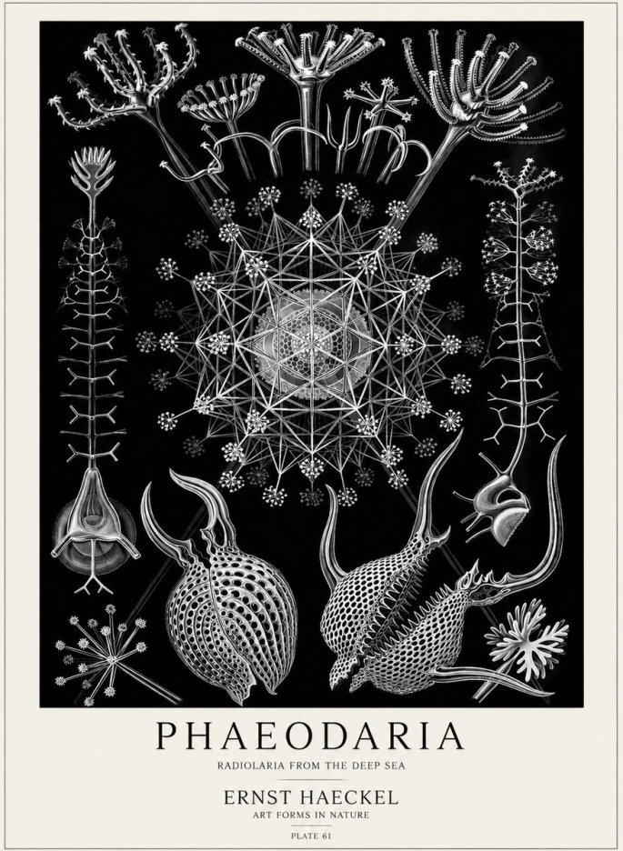 Ernst Haeckel Phaeodaria Radiolarians - Plate 61 No5 - Poster