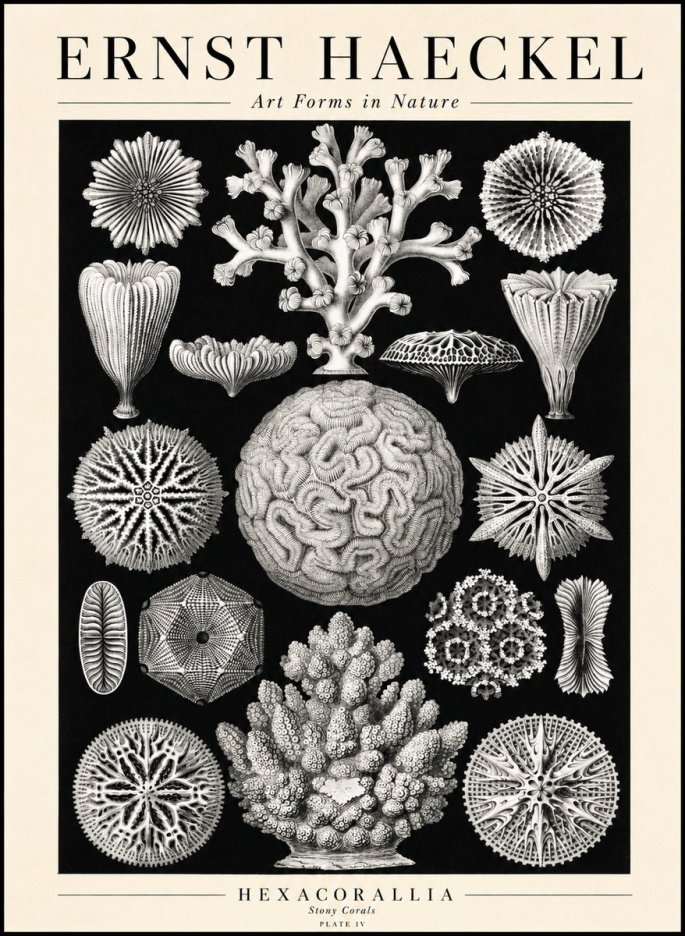 Ernst Haeckel Hexacoralla – Six-rayed Corals No3 - Poster