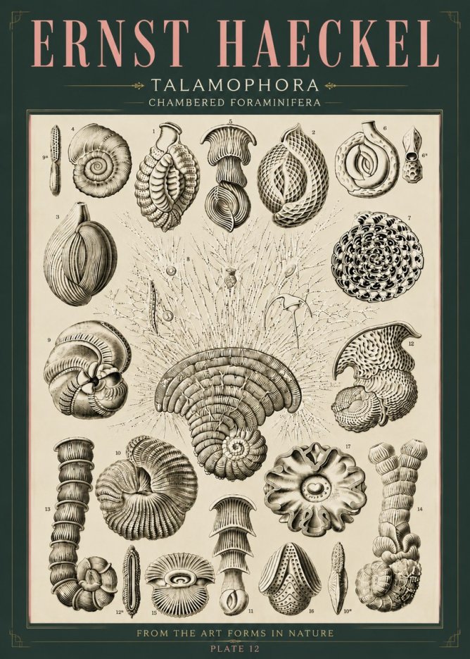 Ernst Haeckel Thalamophora – Foraminifera Plate 12 No6 - Poster