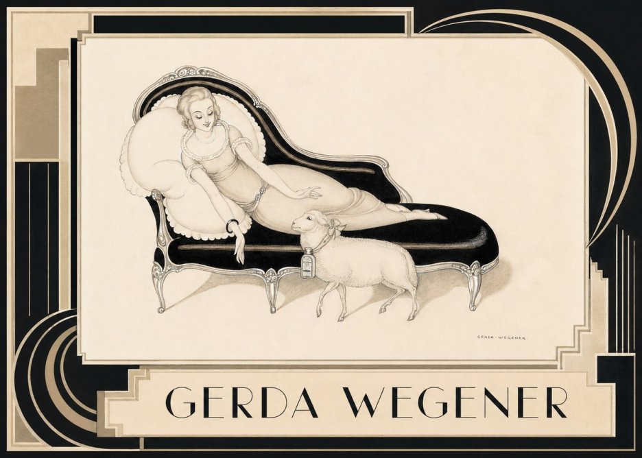 Gerda Wegener Lady with Lamb No5 - Poster