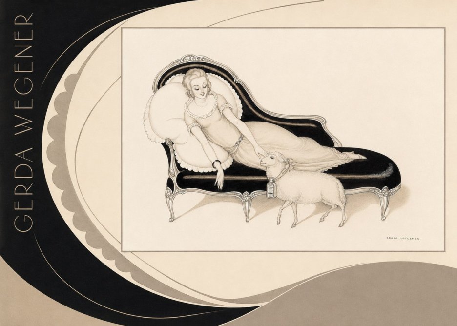 Gerda Wegener Lady with Lamb No6 - Poster