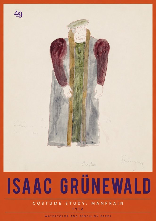 Isaac Grünewald Costume Study: Manfrain No2 - Poster