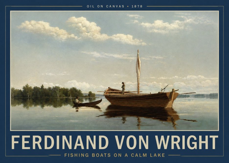 Ferdinand von Wright Fishing Boats on a Calm Lake. 1878. No2 - Poster