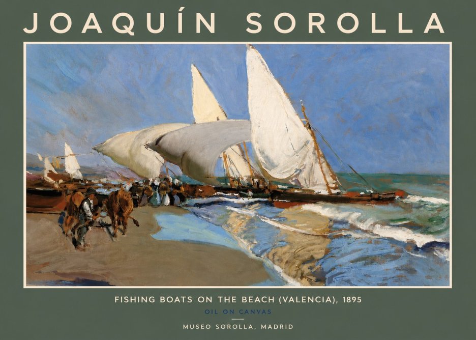 Sorolla Fishing Boats on the Beach (Valencia), 1895 No5 - Poster