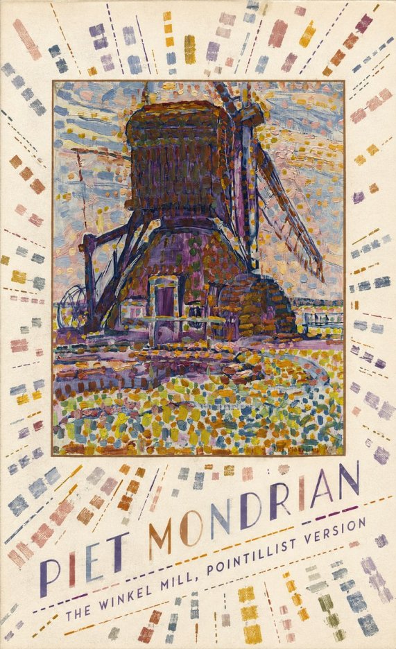 Piet Mondrian The Winkel Mill, Pointillist Version No4 - Poster