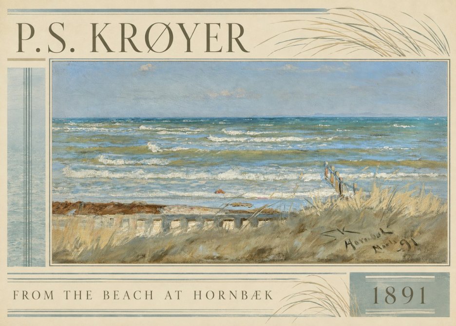 P.S. Krøyer From the Beach at Hornbæk · 1891 No2 - Poster