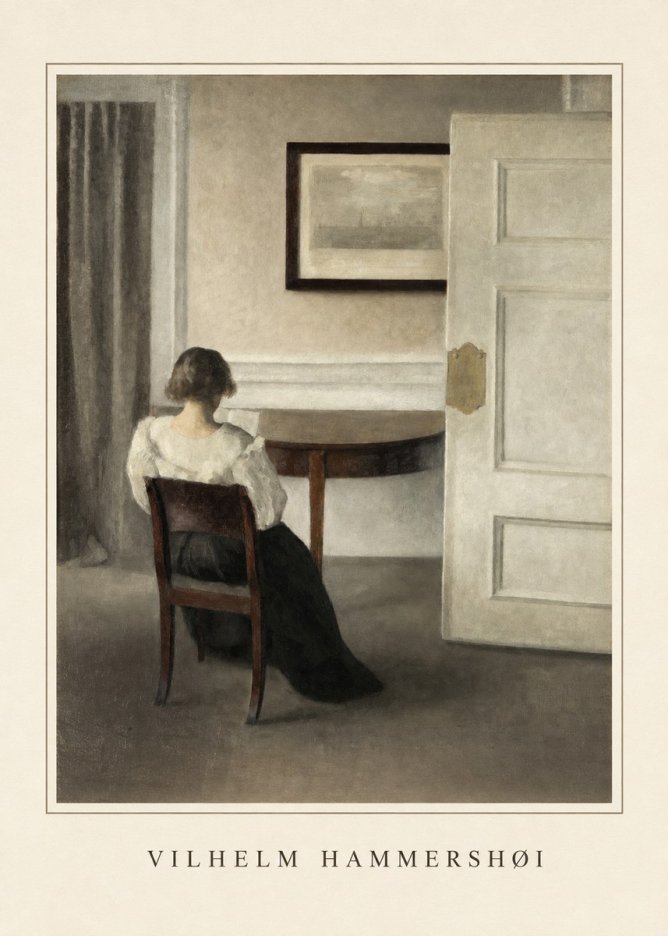 Vilhelm Hammershøi Interior with a Woman, Strandgade 30 No5 - Poster