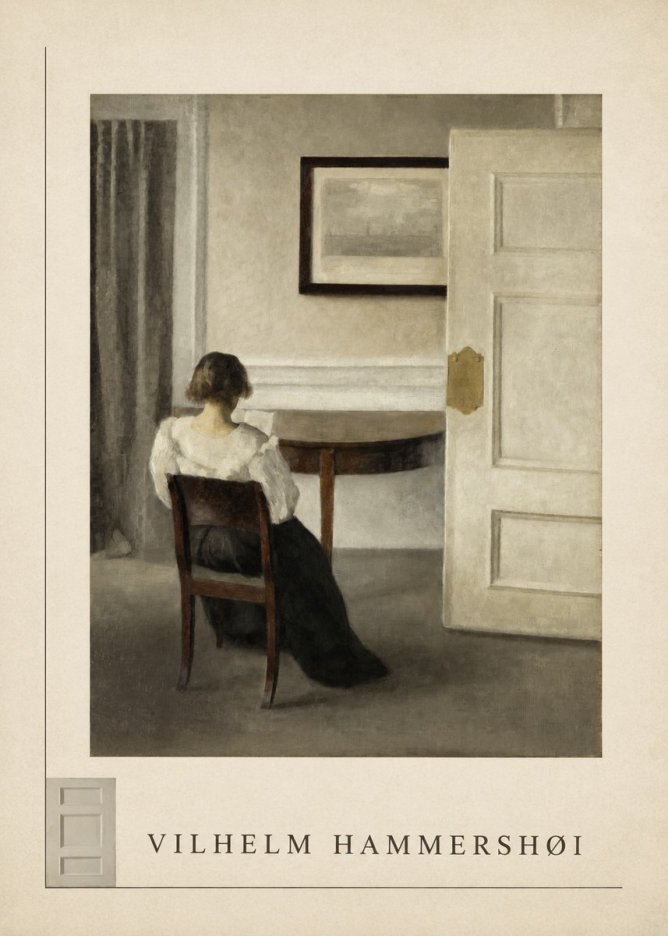 Vilhelm Hammershøi Interior with a Woman, Strandgade 30 No6 - Poster