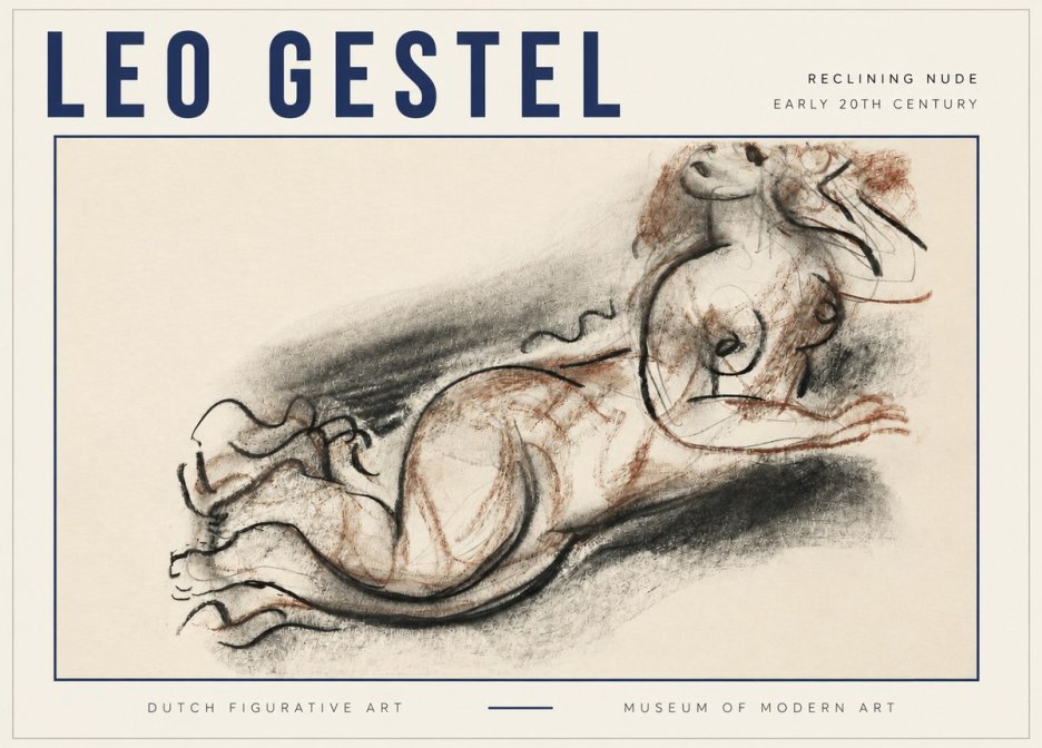 Leo Gestel Reclining Nude No3 - Poster