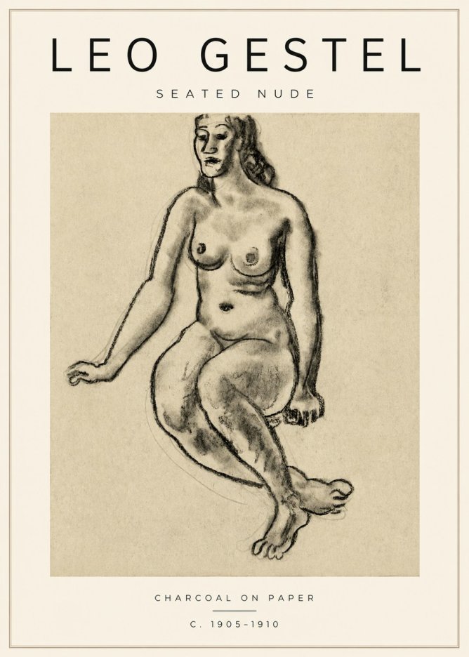 Leo Gestel Seated Nude No3 - Poster