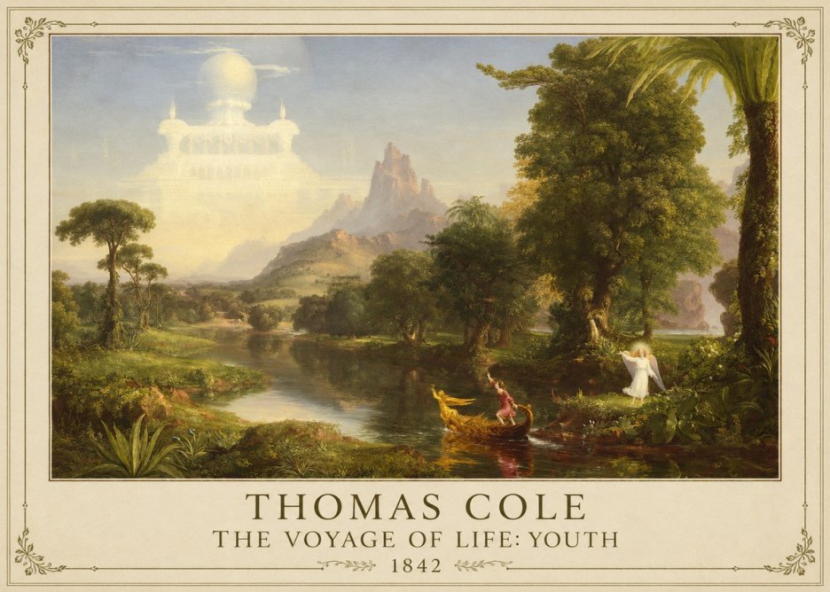 Thomas Cole The Voyage of Life: Youth I No1 - Poster