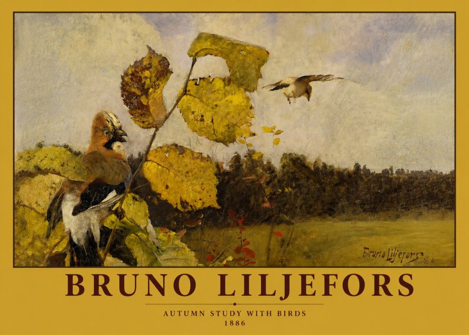 Bruno Liljefors Autumn Study with Birds No2 - Poster