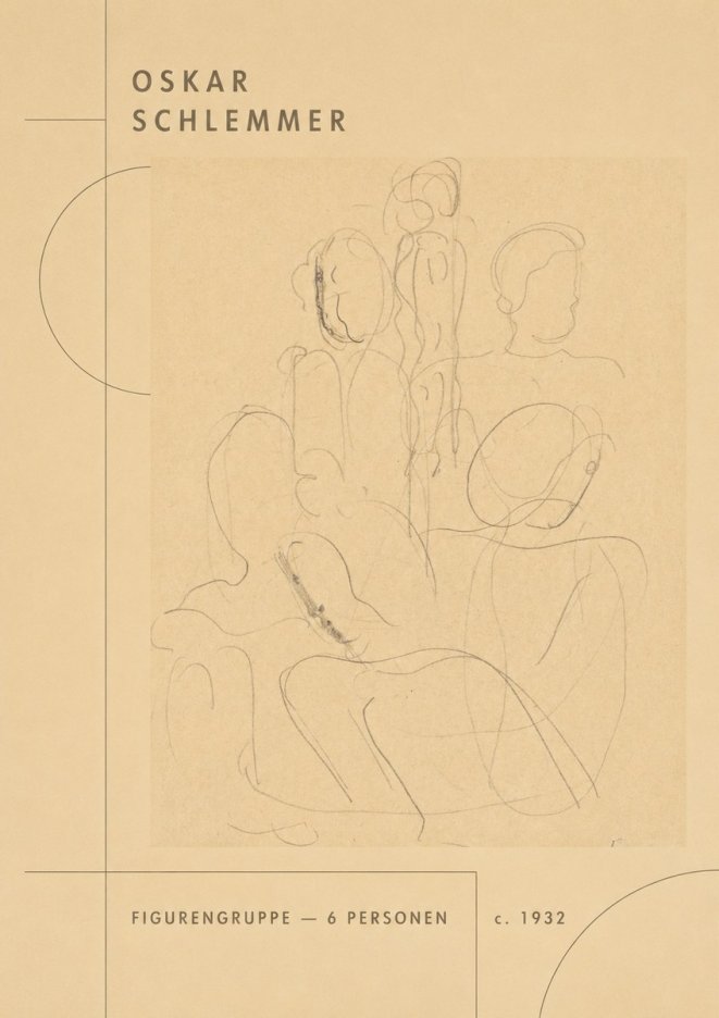 Oskar Schlemmer Figurengruppe - 6 Personen No2 - Poster