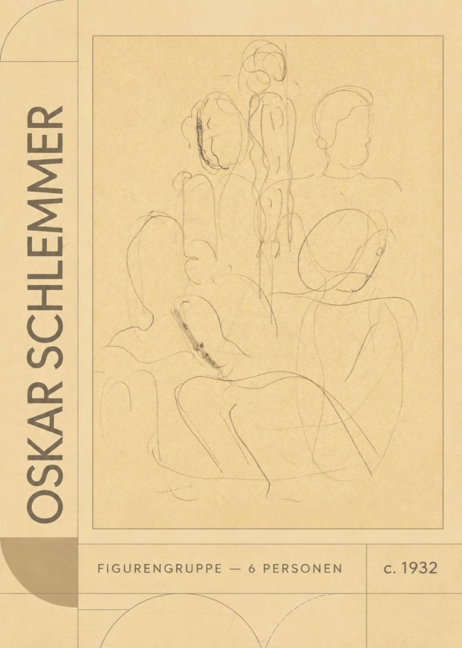 Oskar Schlemmer Figurengruppe - 6 Personen No3 - Poster