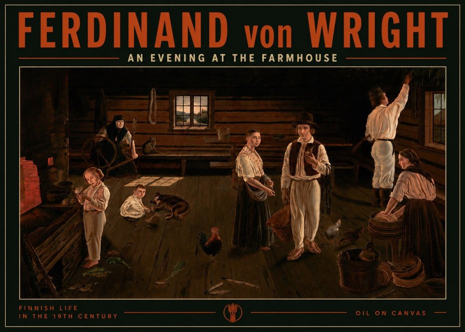 Ferdinand von Wright An Evening at the Farmhouse No5 - Poster