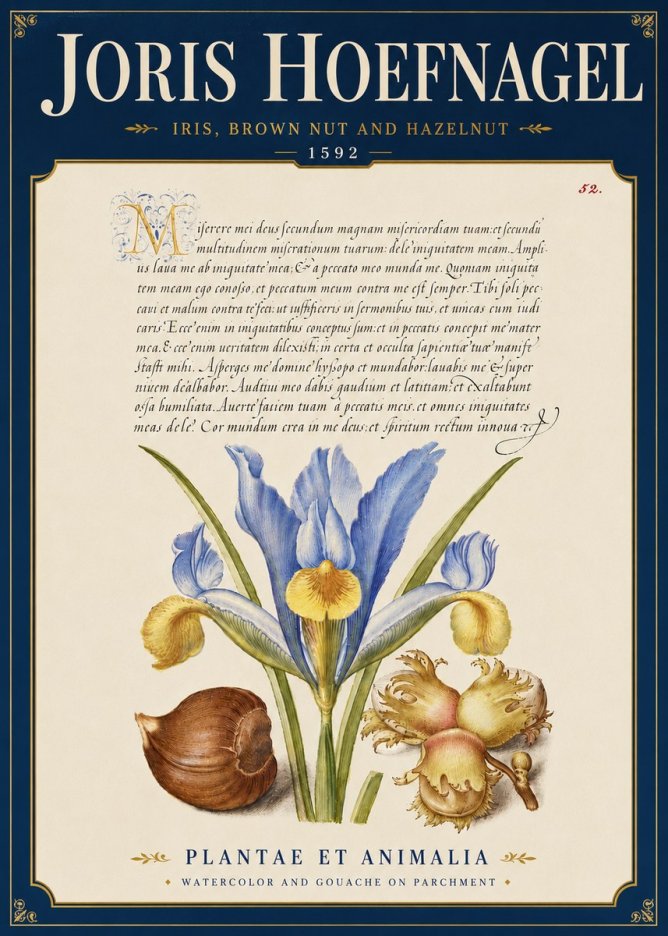 Joris Hoefnagel Iris, Brown Nut and Hazelnut No6 - Poster