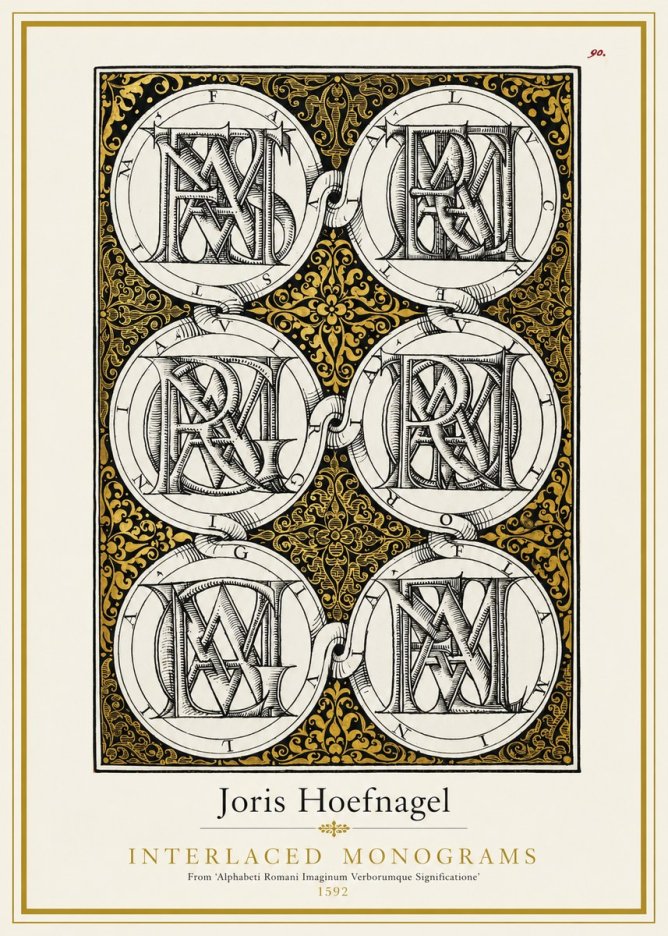 Joris Hoefnagel Interlaced Monograms No1 - Poster