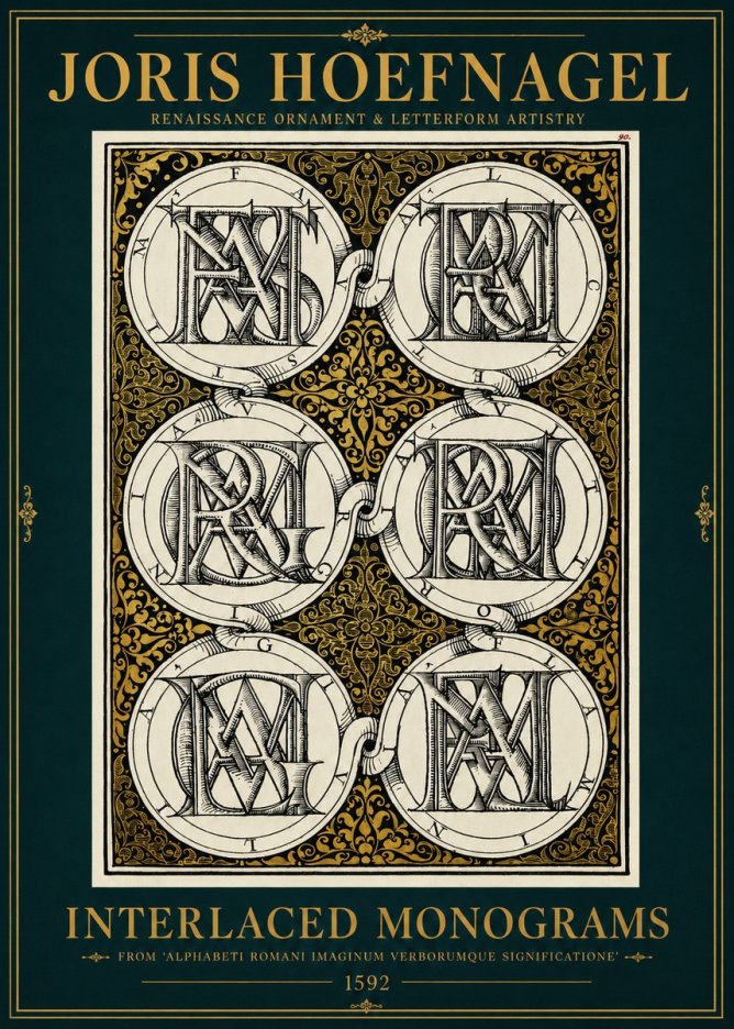 Joris Hoefnagel Interlaced Monograms No3 - Poster