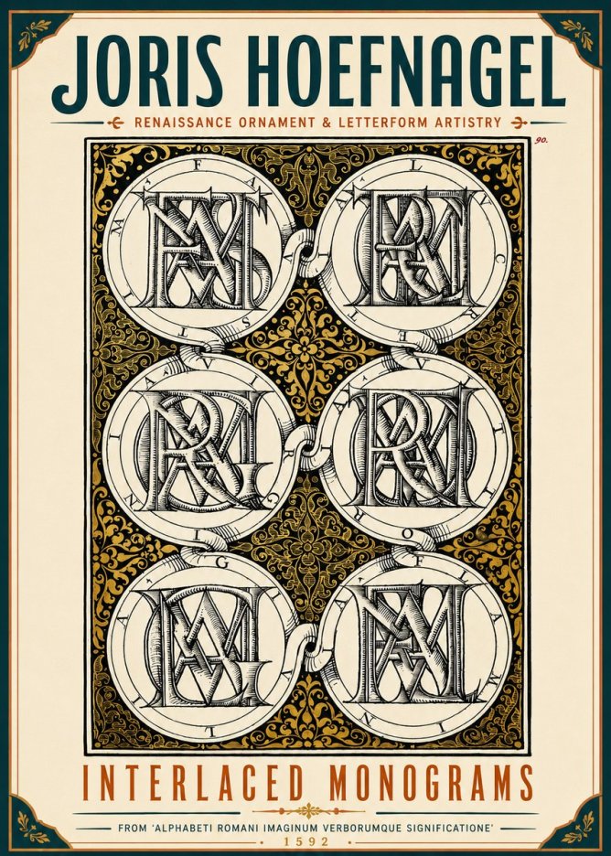 Joris Hoefnagel Interlaced Monograms No6 - Poster