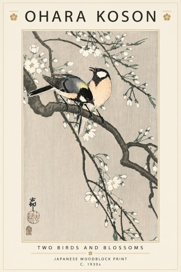 Ohara Koson Two Birds and Blossoms I No5 - Poster